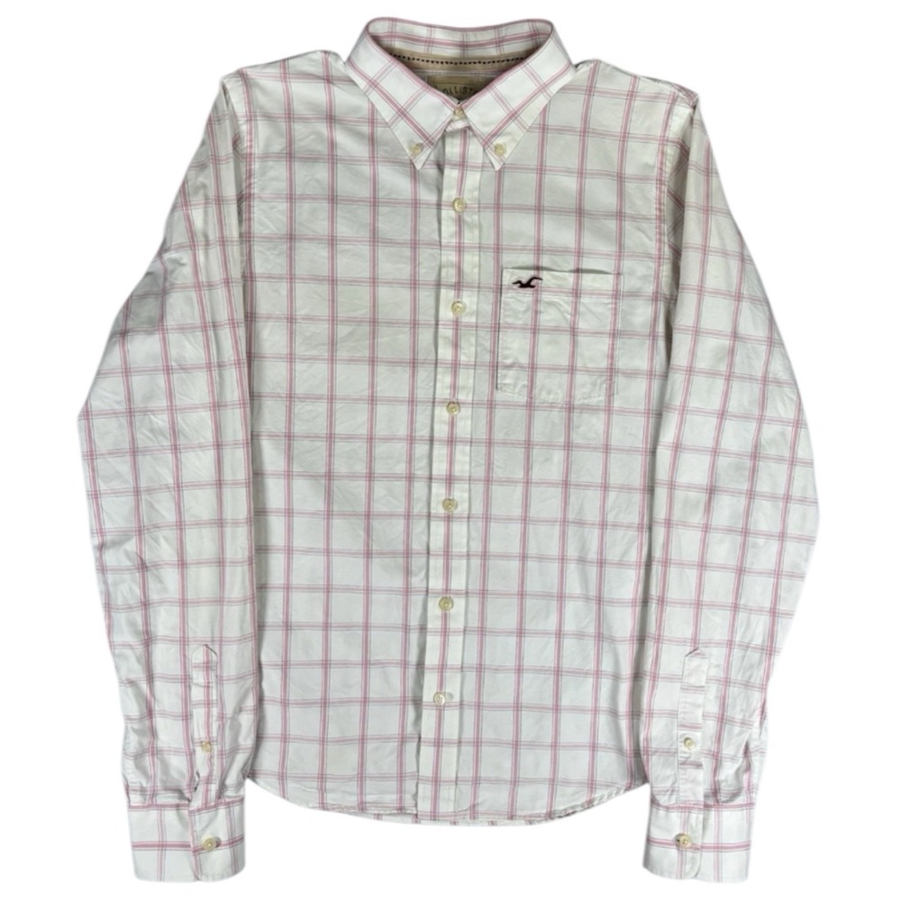 Hollister Men's Shirt Button-Up Size XL Pink Striped